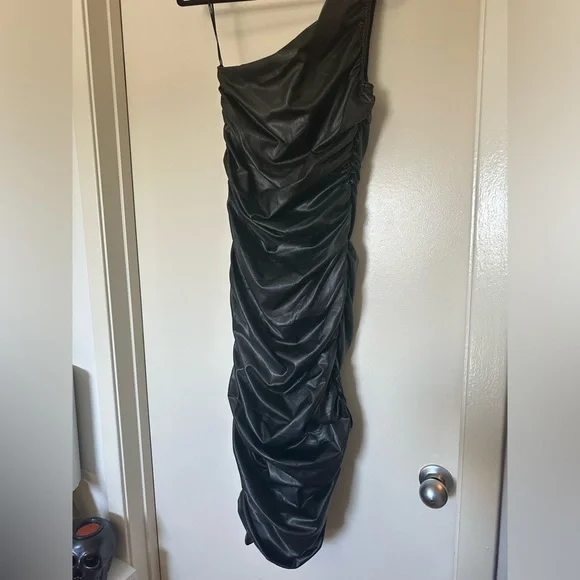 Forever 21 | Dresses | Black Faux Leather Forever 2 Dress Nwt Large |  Poshmark